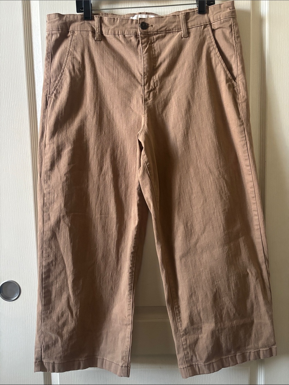 Ella Moss Tan Wide-Leg Chino Pants